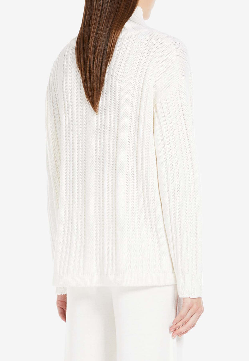 Max Mara Vitalba Wool-Blend Turtleneck Sweater White 2421366012650VITALBA_001