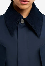 AMI PARIS Corduroy Collar Boxy Jacket Navy FJK069CO0081_4018