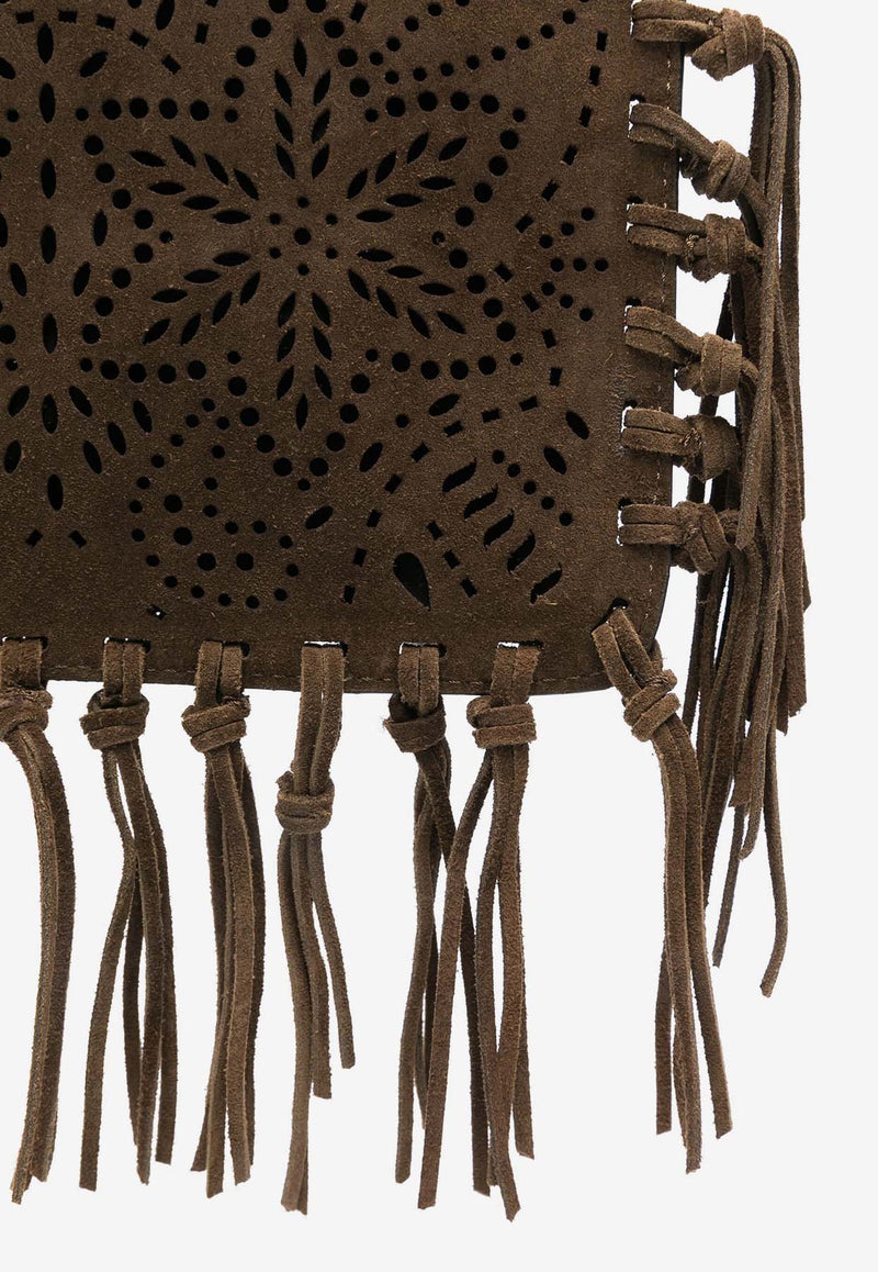 Isabel Marant Perforated Suede Fringed Clutch Brown MP0062FCB4C08M_50BZ