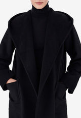 Max Mara Rialto Camel Wool Belted Coat Black 2421016022600RIALTO_002