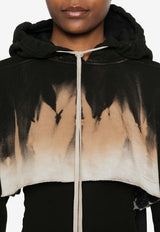 Rick Owens DRKSHDW Tie-Dye Cropped Hoodie Black DS02D2222FSUN_0983