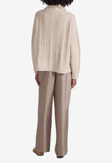 Max Mara Vitalba Wool-Blend Turtleneck Sweater Beige 2421366012650VITALBA_002