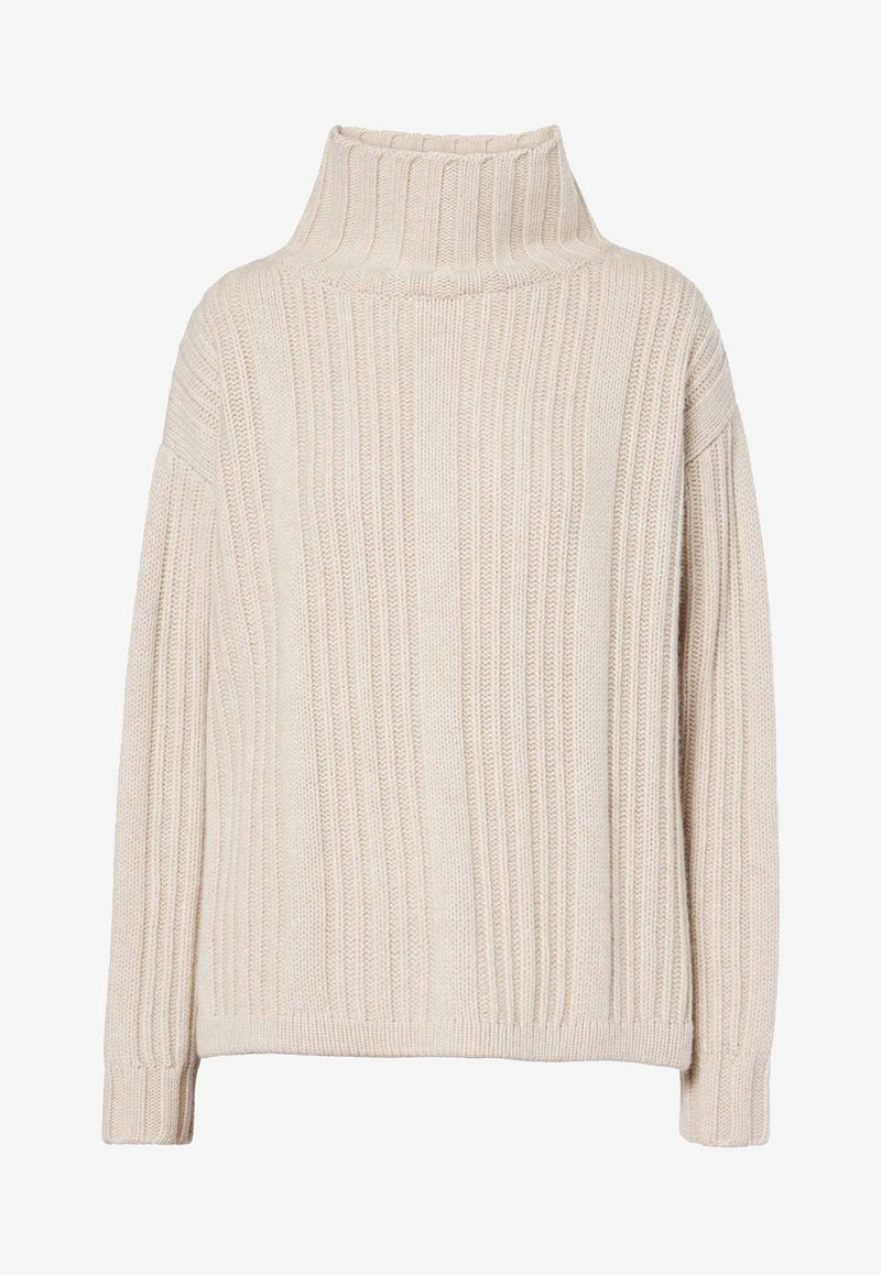 Max Mara Vitalba Wool-Blend Turtleneck Sweater Beige 2421366012650VITALBA_002