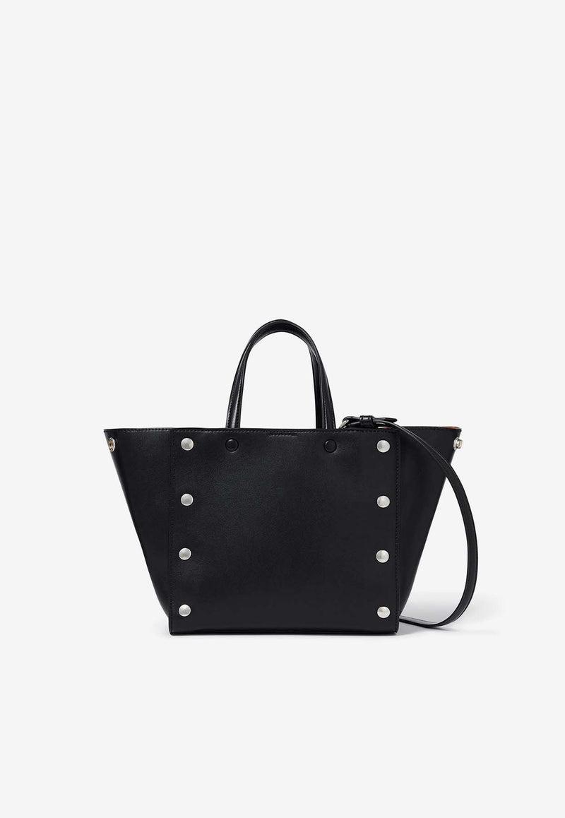 Stella McCartney Small Studded Faux Leather Logo Tote Bag Black 7B0118WP0475_1000