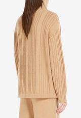 Max Mara Vitalba Wool-Blend Turtleneck Sweater Camel 2421366012650VITALBA_003