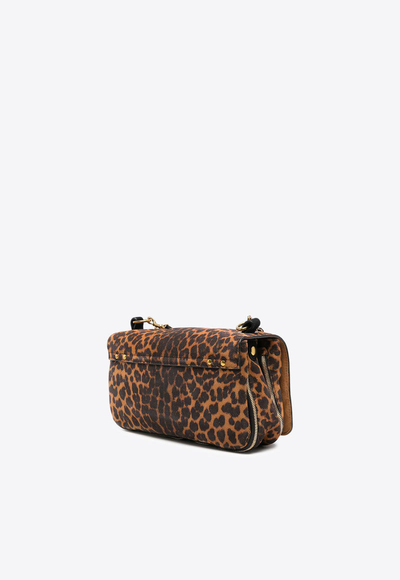 Jérôme Dreyfuss Small Bobi Leopard Print Crossbody Bag Brown 44BOBICR_Léo Chamois