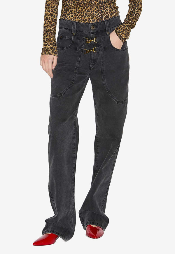 Isabel Marant Brinley Straight-Leg Jeans Black PA0425FCB4H02I_02FK