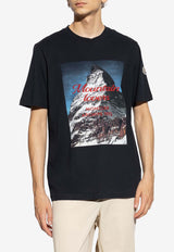 Moncler Mountain Print T-shirt Blue J20918C0004989AQX_778