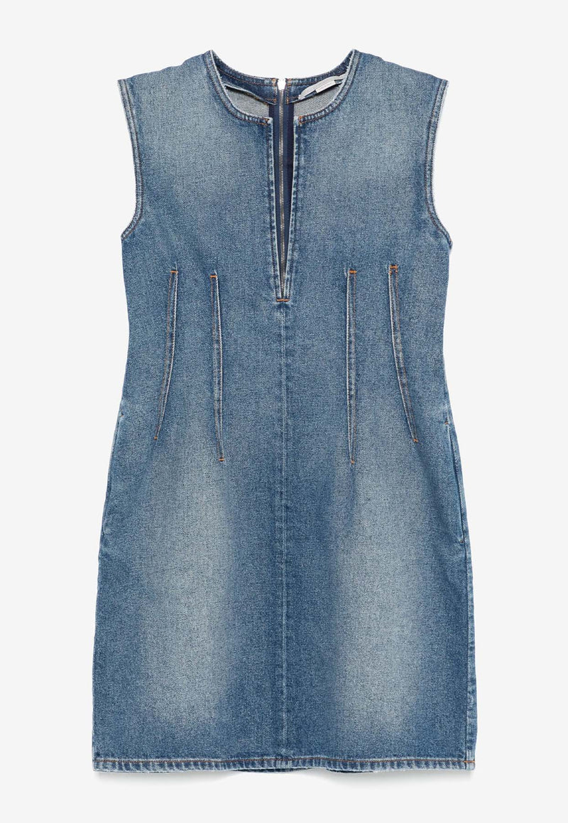 Stella McCartney Sleeveless Mini Denim Dress Blue 6D03303SQH00_4233