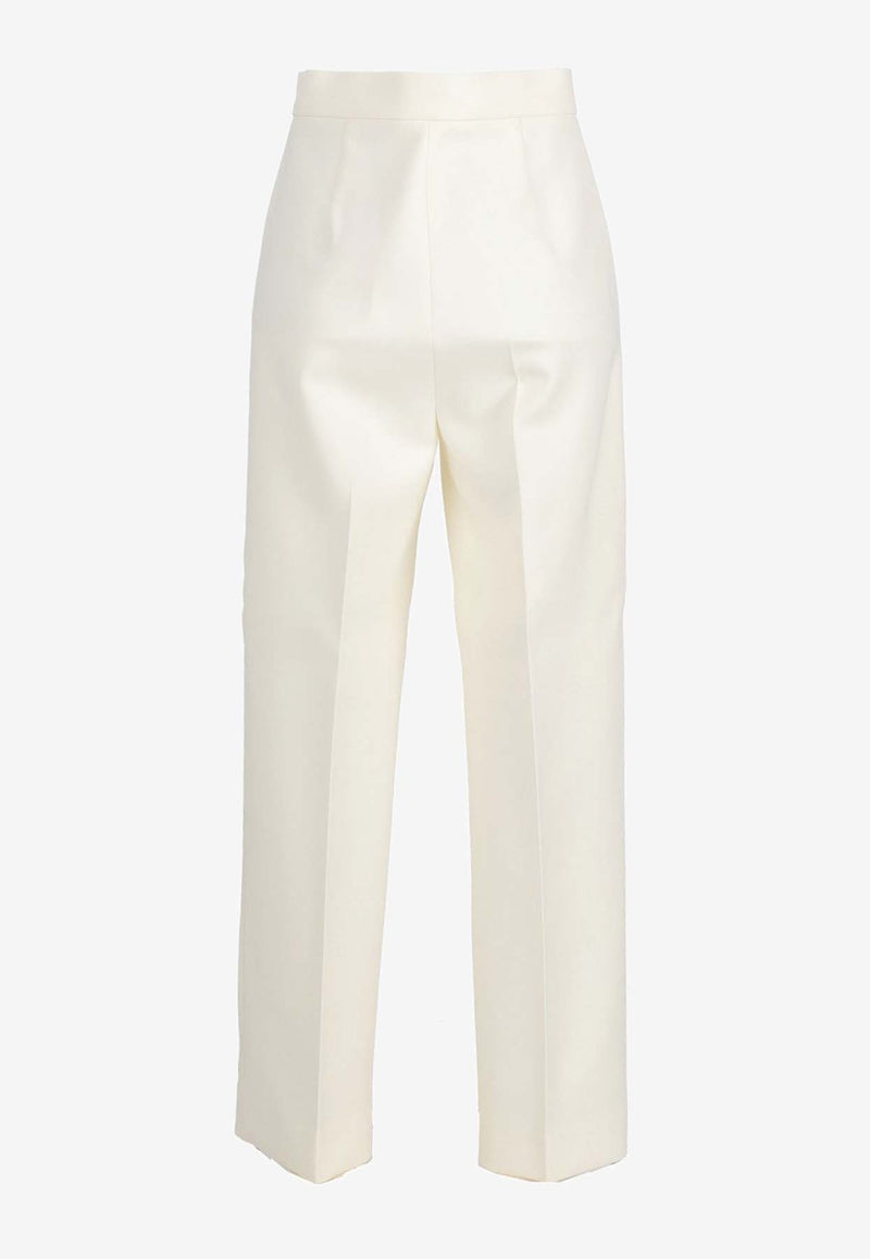 Max Mara Verbano Slim-Fit Tailored Pants White 2421136062600VERBANO_001