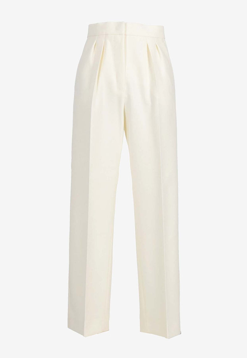 Max Mara Verbano Slim-Fit Tailored Pants White 2421136062600VERBANO_001