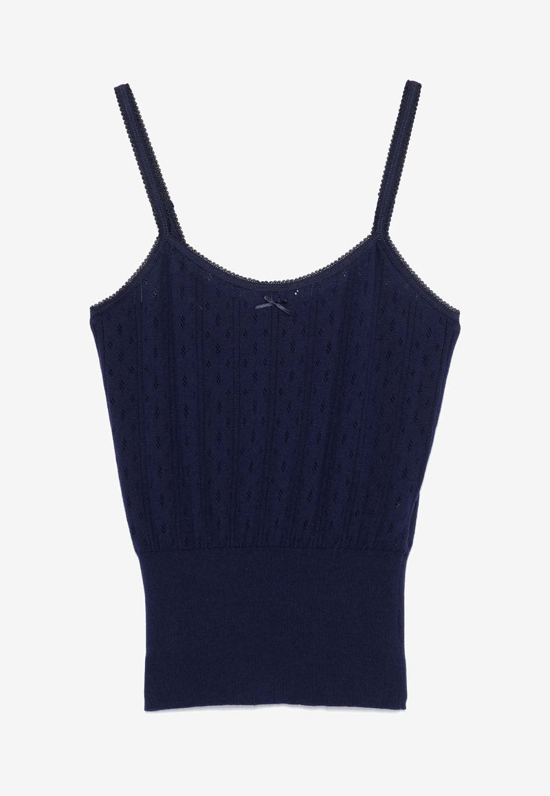 JW Anderson Pointelle Knit Top Navy KW1274YN0389_888