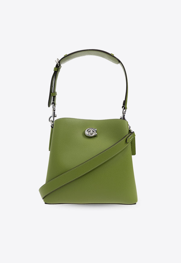 Coach Willow Pebbled Leather Bucket Bag Green C3916 0-LHX1J