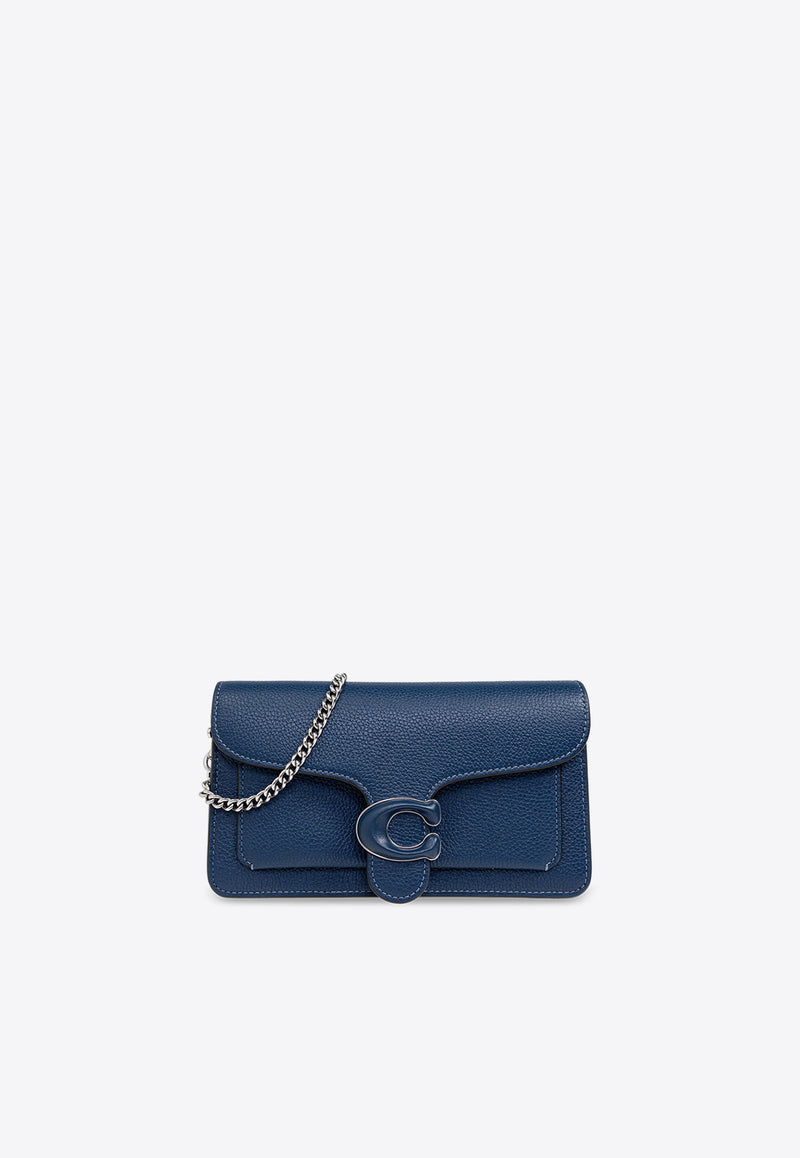 Coach Tabby Pebbled Leather Chain Clutch Navy CJ350 0-LHSMU