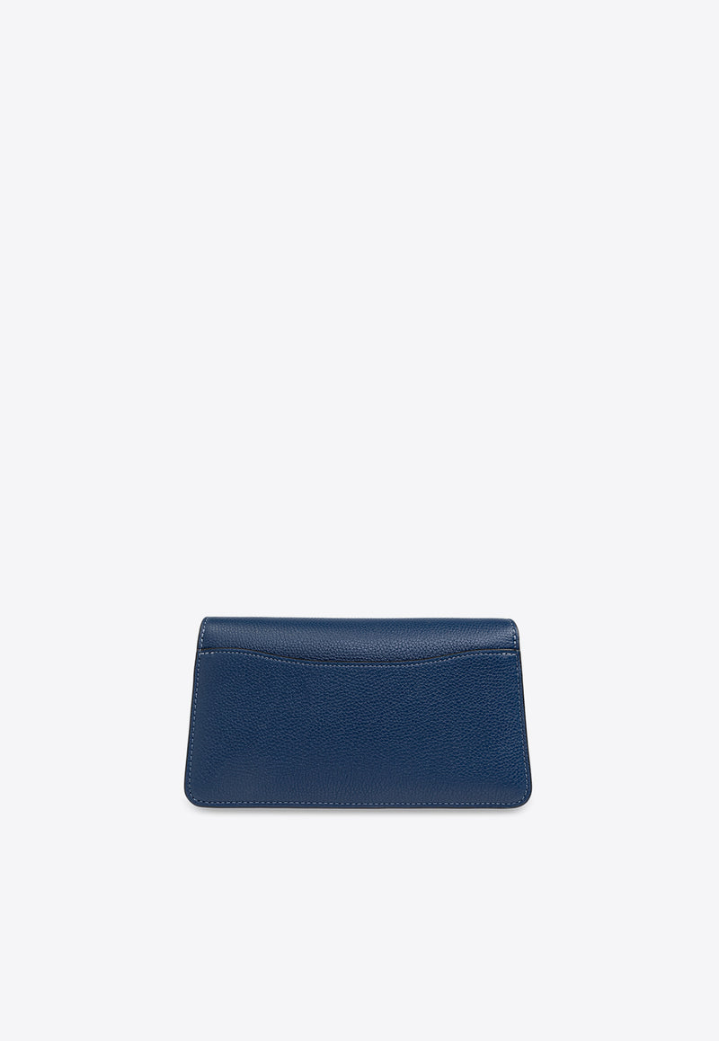 Coach Tabby Pebbled Leather Chain Clutch Navy CJ350 0-LHSMU