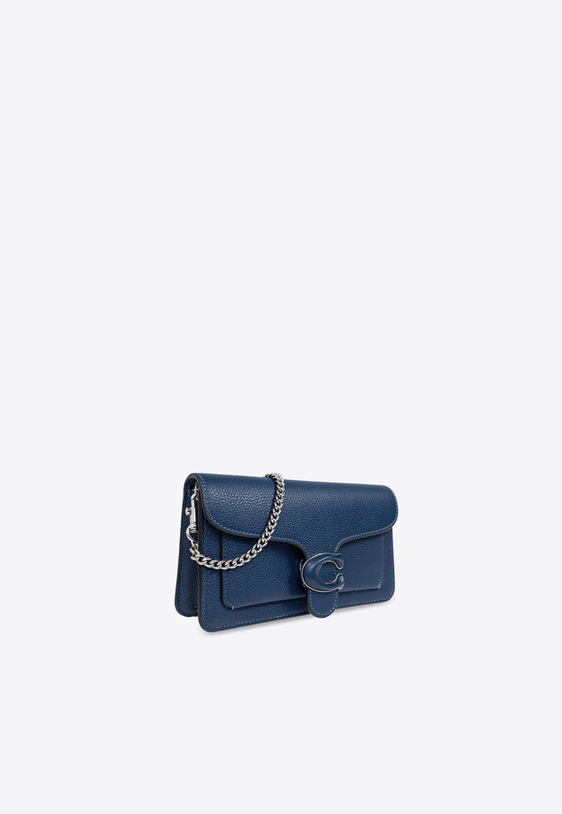 Coach Tabby Pebbled Leather Chain Clutch Navy CJ350 0-LHSMU