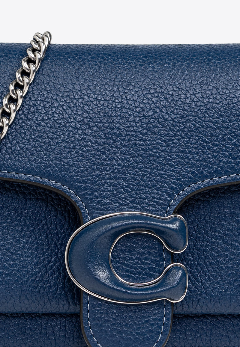 Coach Tabby Pebbled Leather Chain Clutch Navy CJ350 0-LHSMU