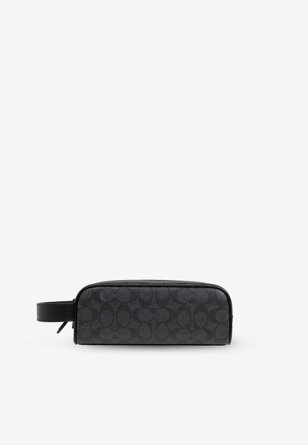 Coach Signature Jacquard Pouch Bag Black CQ183 0-CHR