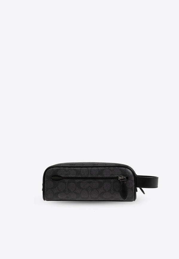 Coach Signature Jacquard Pouch Bag Black CQ183 0-CHR