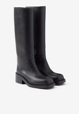 Prada 55 Leather Knee-High Boots Black 1W746NFD055070_F0002