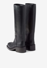 Prada 55 Leather Knee-High Boots Black 1W746NFD055070_F0002