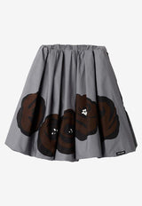 Miu Miu Maxi Floral Print Mini Skirt Gray MG2305SOOO15W3_F03ZY