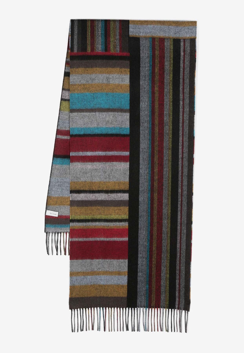 Paul Smith Striped Fringed Scarf Multicolor M1A150KL572_92