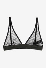 Dsquared2 Monogram Sheer Lace Triangle Bra Black D8R085750_01003