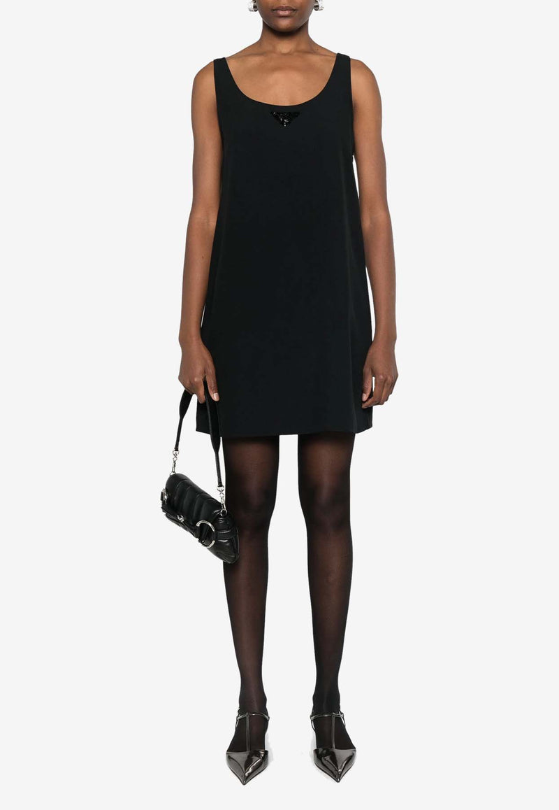 Prada Crepe Mini Dress with Bows Black P3O02RSOOO152D_F0002