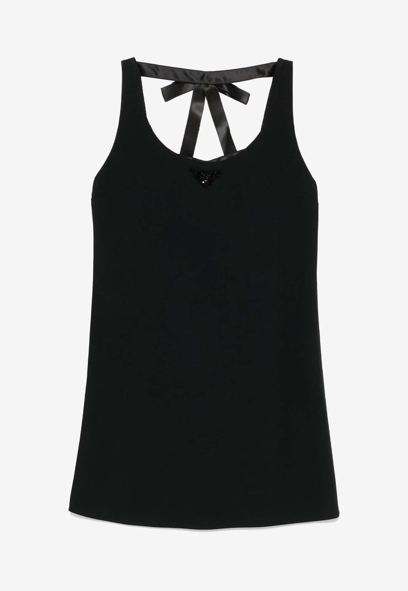 Prada Crepe Mini Dress with Bows Black P3O02RSOOO152D_F0002