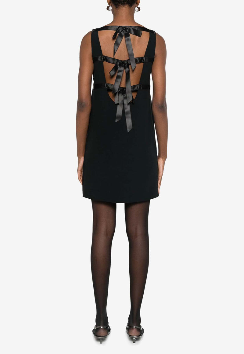 Prada Crepe Mini Dress with Bows Black P3O02RSOOO152D_F0002