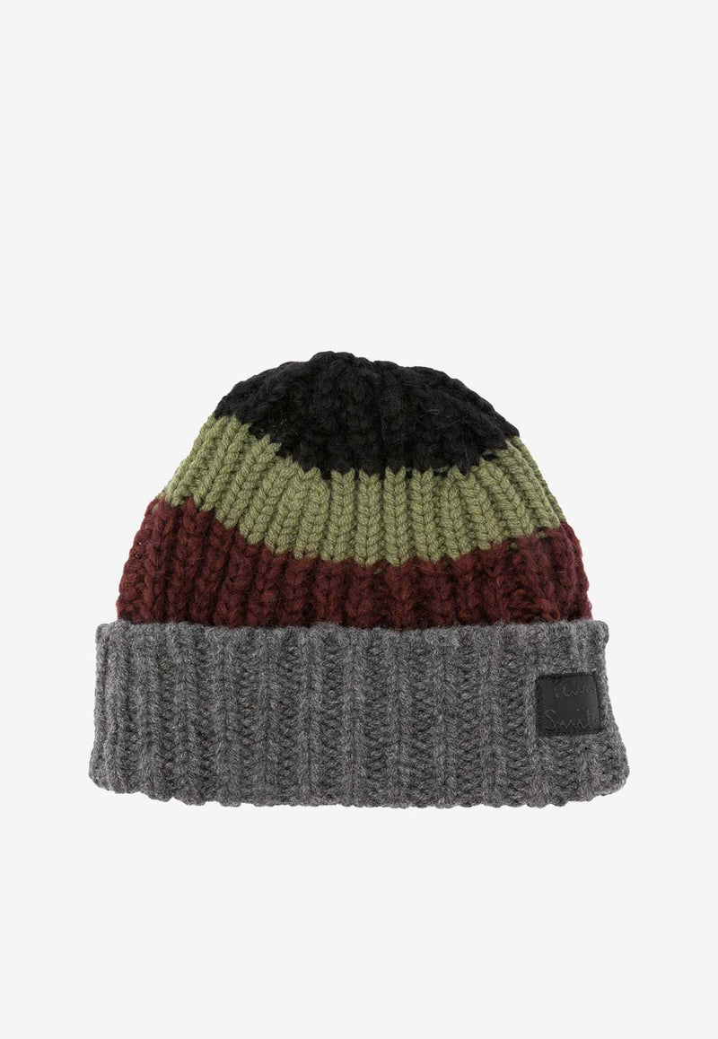 Paul Smith Striped Mohair Beanie Black M1A383MKN263_79