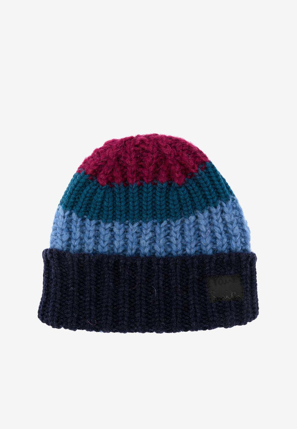 Paul Smith Striped Mohair Beanie Navy M1A383MKN263_47