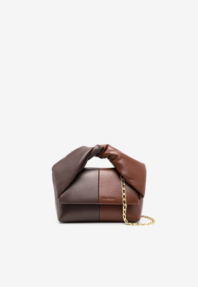 JW Anderson Medium Twister Calf Leather Top Handle Bag Brown HB0539LA0350_076