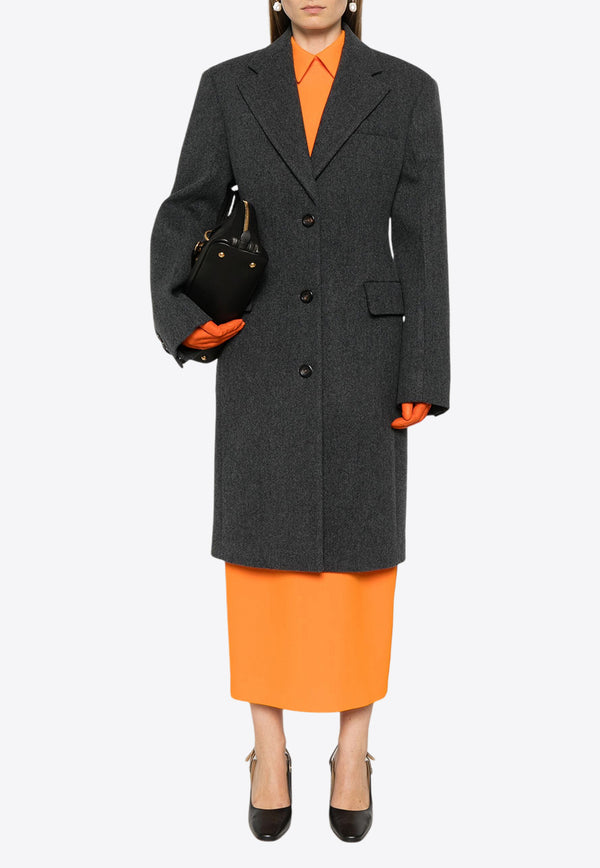 Miu Miu Single-Breasted Wool Coat Gray MS2039SOOO11H4_F0031