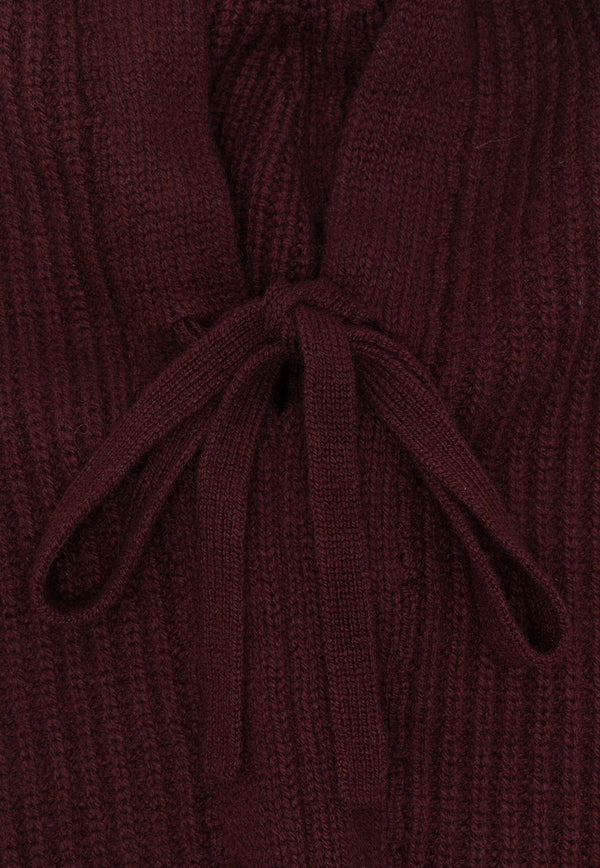 HALFBOY Rib Knit Merino Wool Balaclava Burgundy HFW241WABL061107_030