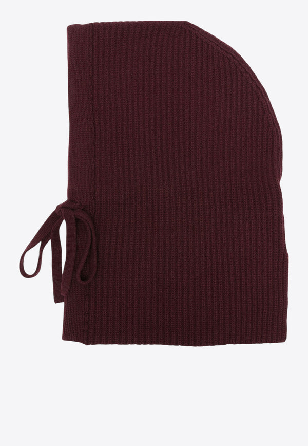 HALFBOY Rib Knit Merino Wool Balaclava Burgundy HFW241WABL061107_030