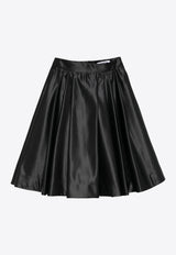 Vivetta Ruota Duchess Flared Satin Skirt Black VS2GO0085TE059_9000