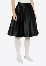 Vivetta Ruota Duchess Flared Satin Skirt Black VS2GO0085TE059_9000