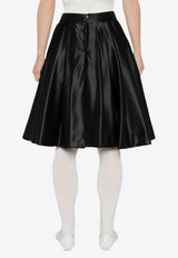 Vivetta Ruota Duchess Flared Satin Skirt Black VS2GO0085TE059_9000