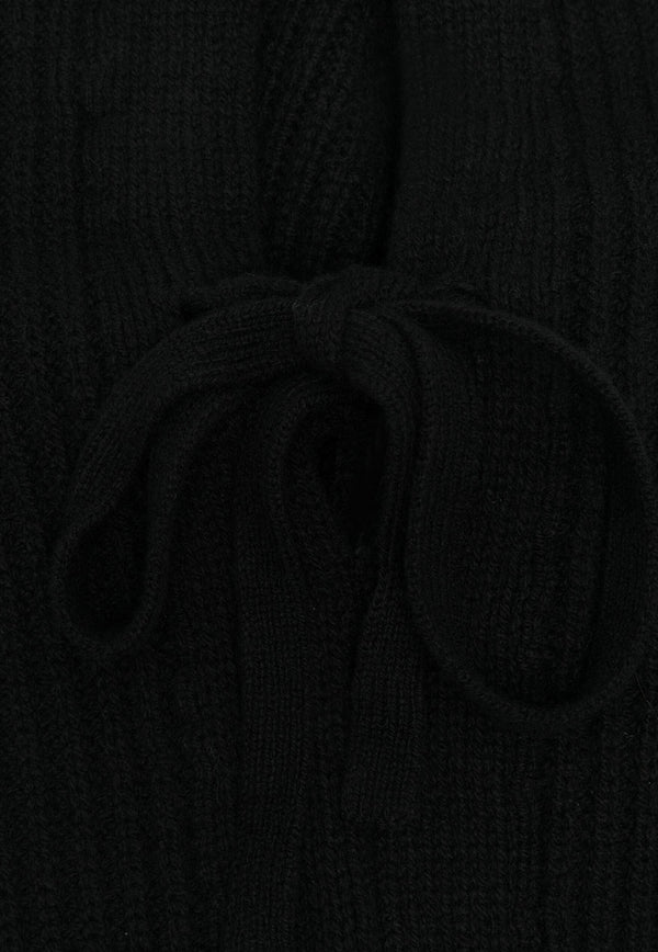 HALFBOY Rib Knit Merino Wool Balaclava Black HFW241WABL061107_999