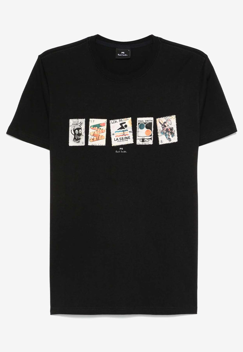 Paul Smith Stamp Print T-shirt Black M2R010RNP4807_79