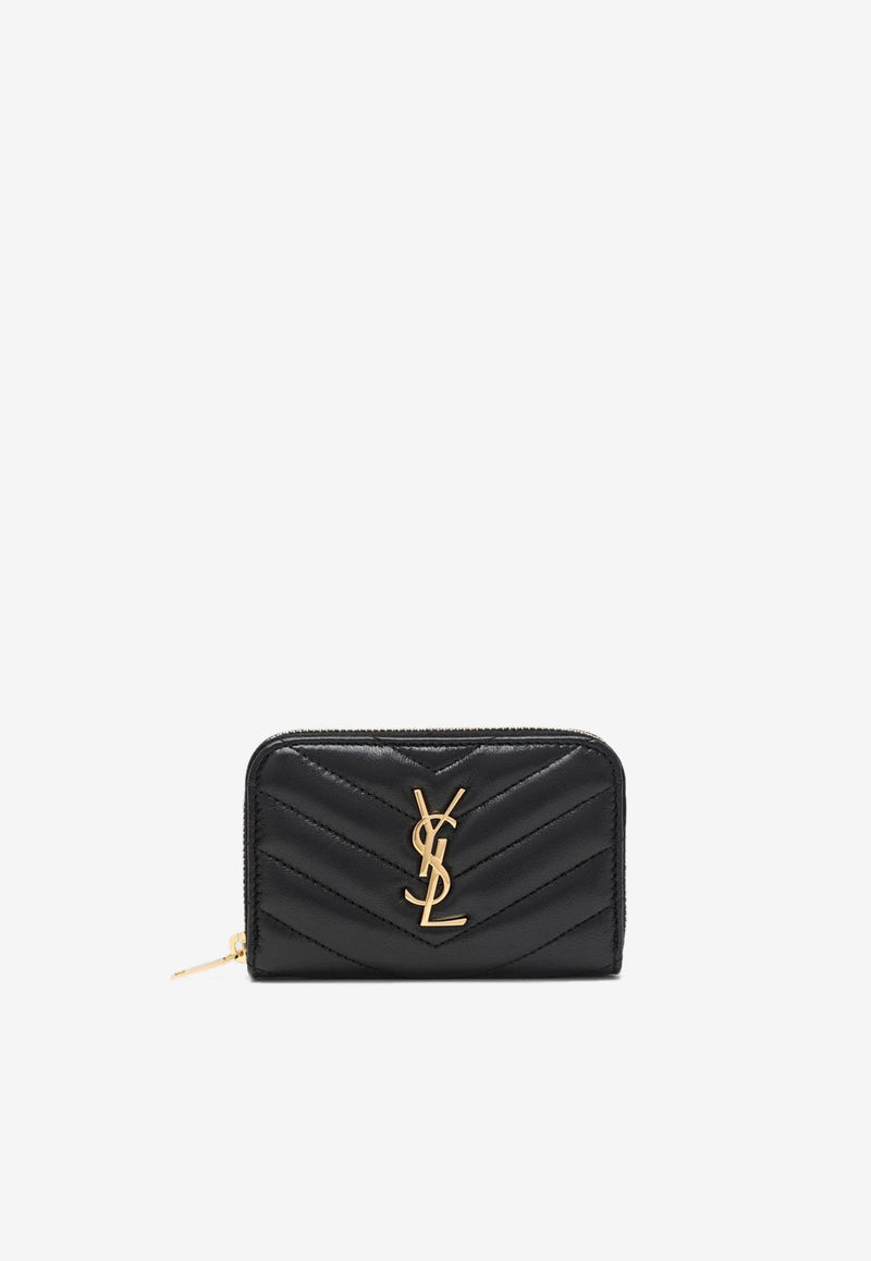 Saint Laurent Cassandre Quilted Leather Zip-Around Wallet Black 804479AAA44/R_YSL-1000