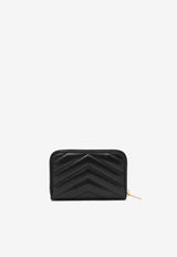 Saint Laurent Cassandre Quilted Leather Zip-Around Wallet Black 804479AAA44/R_YSL-1000