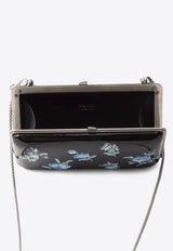 Prada Floral Print Patent Leather Clutch Black 1BK025VCO12C4P_F0002