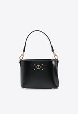 Elisabetta Franchi Logo Horsebit Faux Leather Shoulder Bag Black BS60A46E2_110