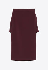 Elisabetta Franchi Stretch Crepe Skirt with Inner Shorts Bordeaux GO05747E2_CG3