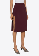 Elisabetta Franchi Stretch Crepe Skirt with Inner Shorts Bordeaux GO05747E2_CG3