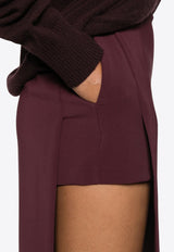 Elisabetta Franchi Stretch Crepe Skirt with Inner Shorts Bordeaux GO05747E2_CG3