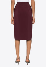 Elisabetta Franchi Stretch Crepe Skirt with Inner Shorts Bordeaux GO05747E2_CG3